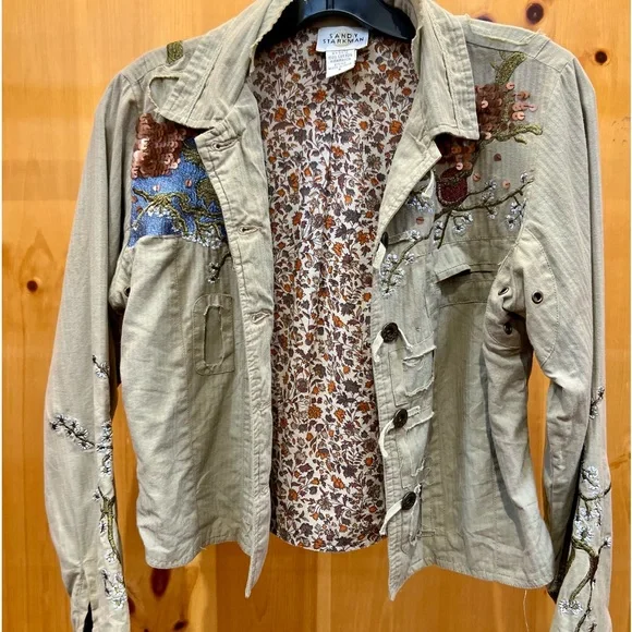 Sandy Starkman Vintage Embroidered Jacket Art Embellished Small - Picture 2 of 15